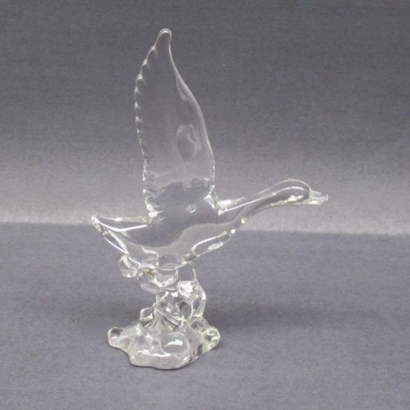 A. H. Heisey and Company Crystal MALLARD DUCK WINGS UP Figurine - Picture 2 of 5